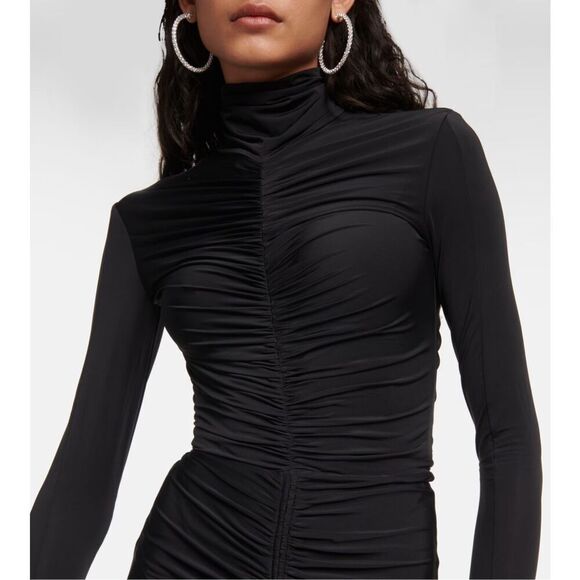 ALEX PERRY Garner mockneck ruched gown in black NWT Size US 6 - Picture 4 of 8